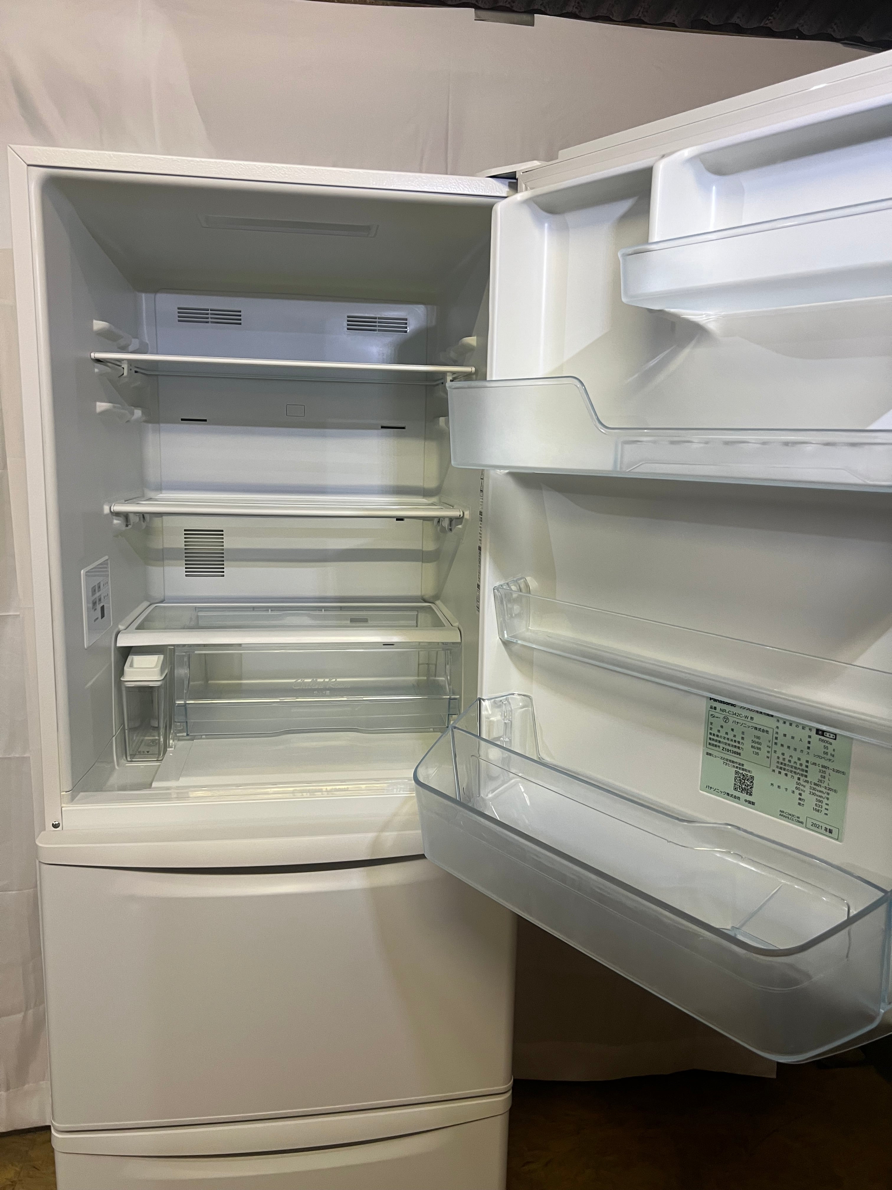 Panasonic冷蔵庫 NR-C342C-W 2021年製 335L 右開き
