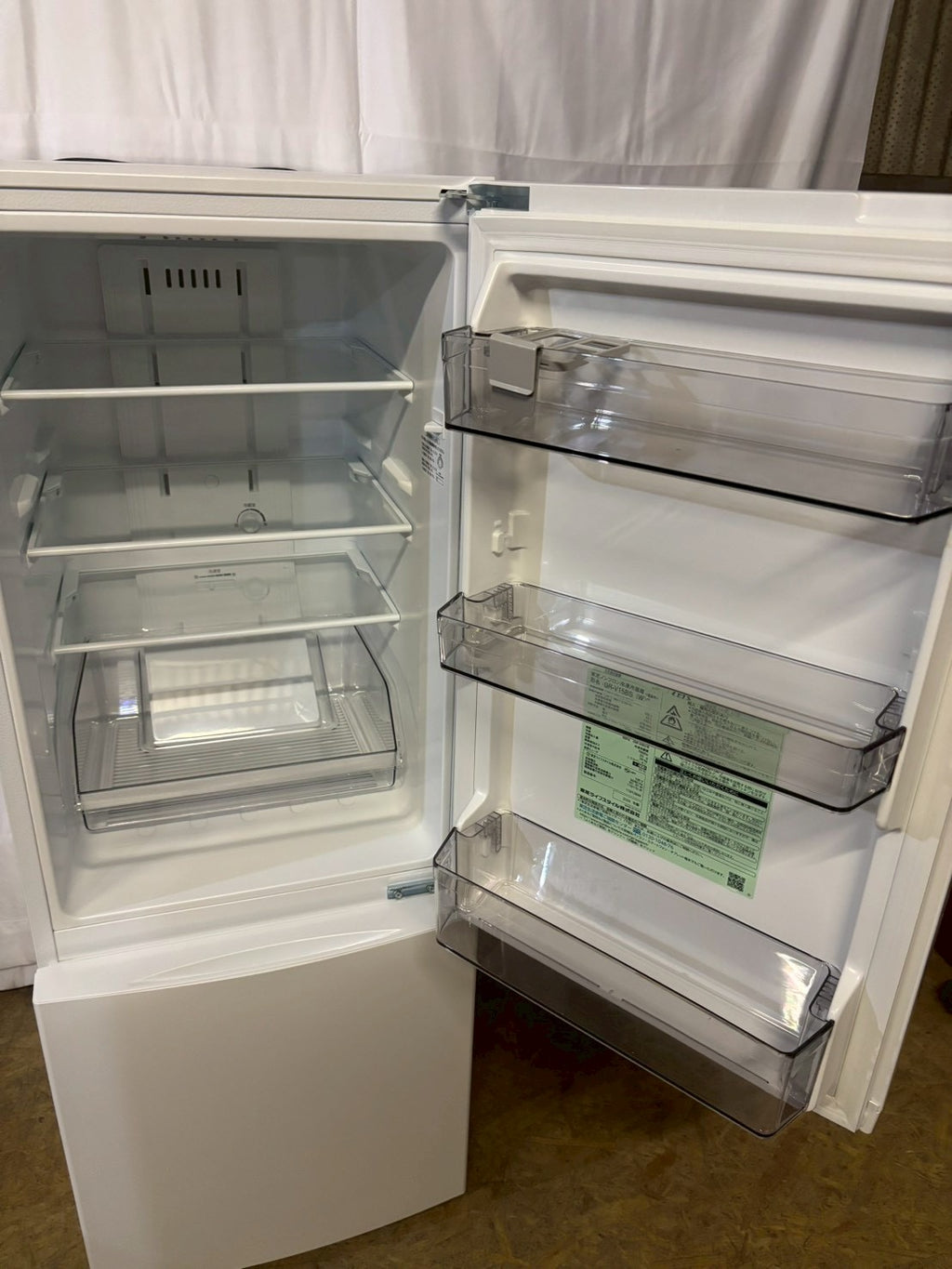 【6ヶ月保証】【美品】東芝 2ドア冷蔵庫 GR-V15BS 2024年製 153L 右開き