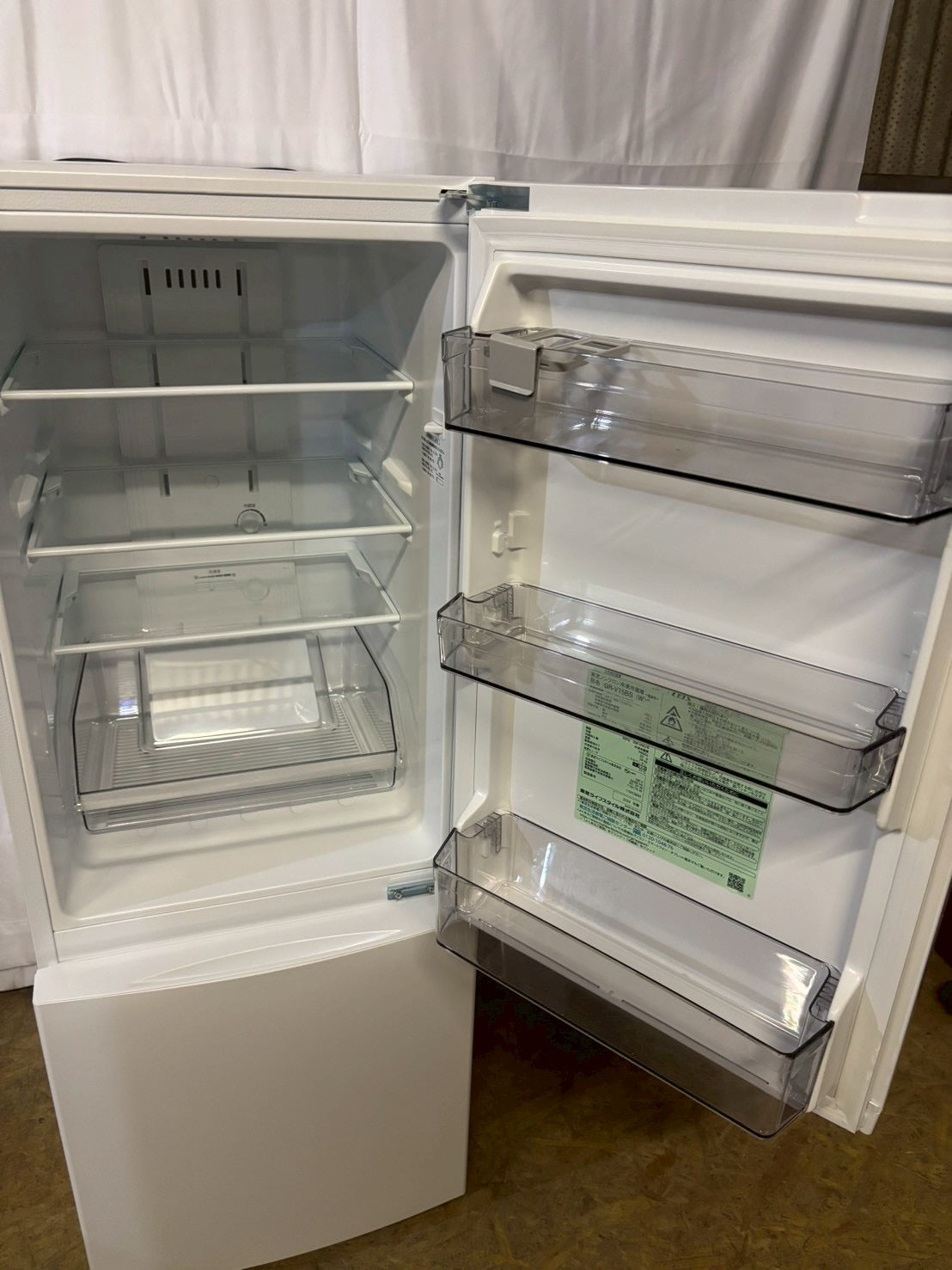 6ヶ月保証】【美品】東芝 2ドア冷蔵庫 GR-V15BS 2024年製 153L 右開き 