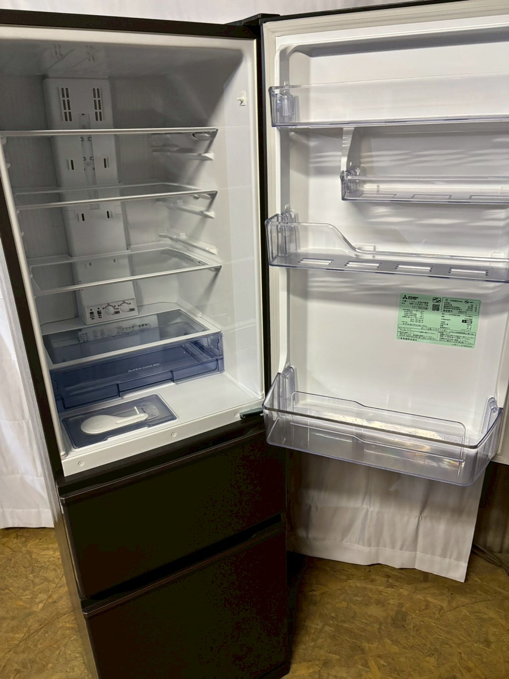 三菱電機3ドア冷蔵庫 MR-CX30G-H 2022年製300L 右開き