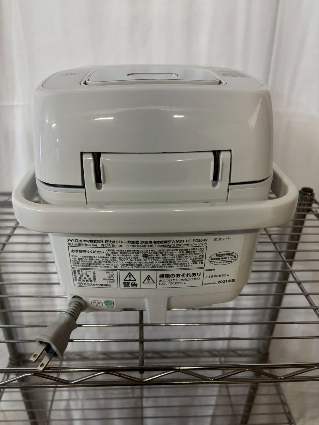 【6ヶ月保証】アイリスオーヤマ 炊飯器 RC-PD30 2021年製 3合