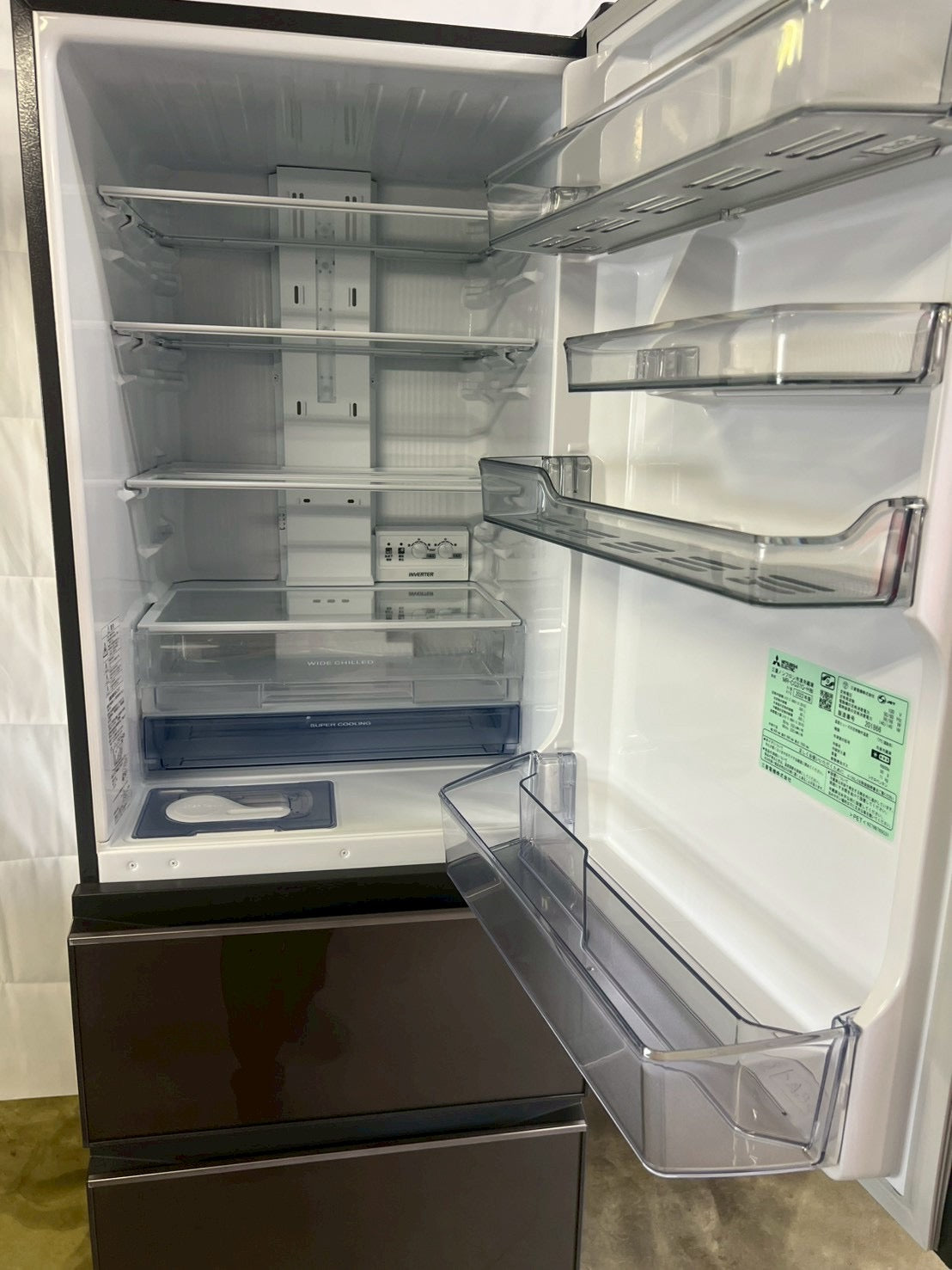 【美品】三菱 3ドア冷蔵庫 MR-CG37G-H 2022年製 365L 右開き