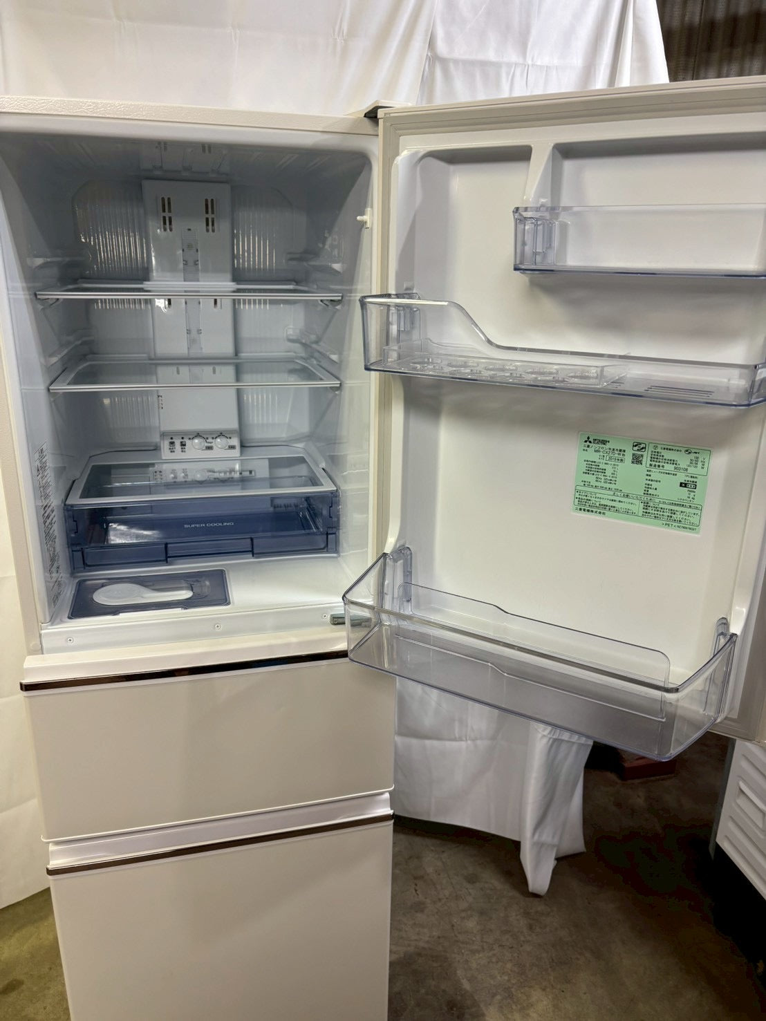 【6ヶ月保証】三菱電機 3ドア冷蔵庫 MR-CX27D-W 2019年製 272L