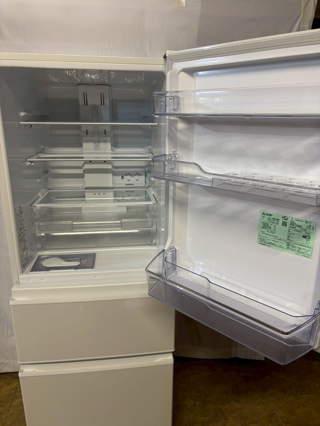 【6ヶ月保証】三菱電機 3ドア冷蔵庫 MR-C33F-W 2021年製 330L