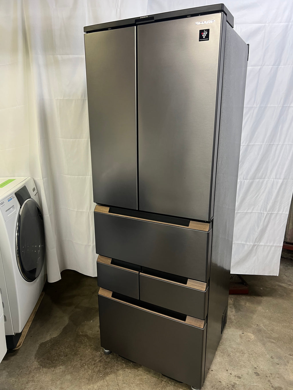 【12ヶ月保証】SHARP 6ドア冷蔵庫 SJ-MF46H-H 2021年製 457L 観音開き