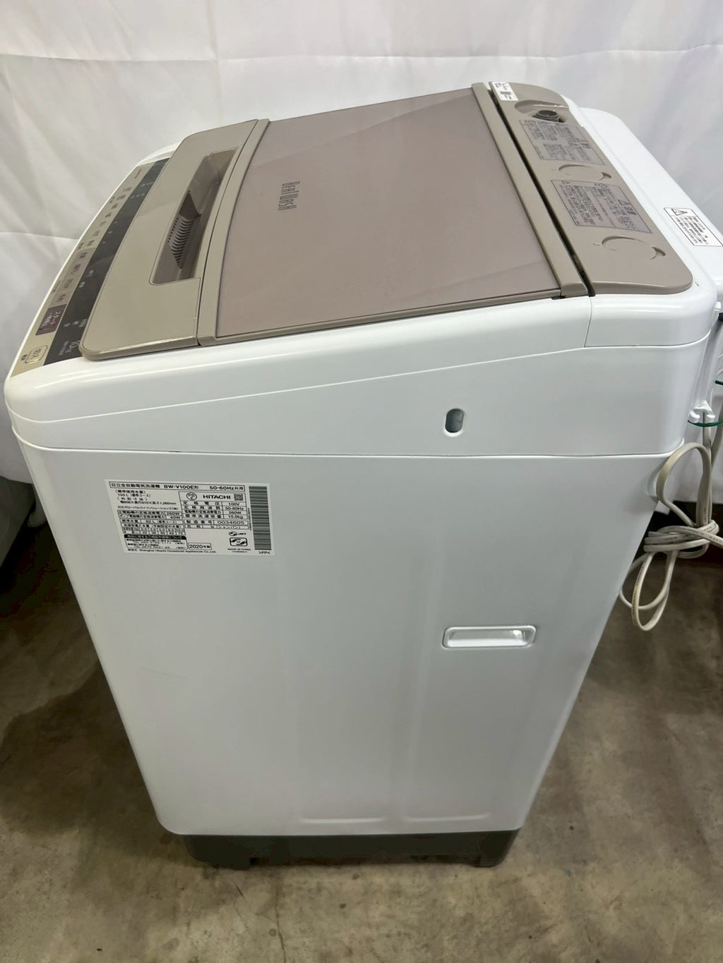 日立 全自動洗濯機ビートウォッシュ BW-V100E 2020年製 洗濯10kg