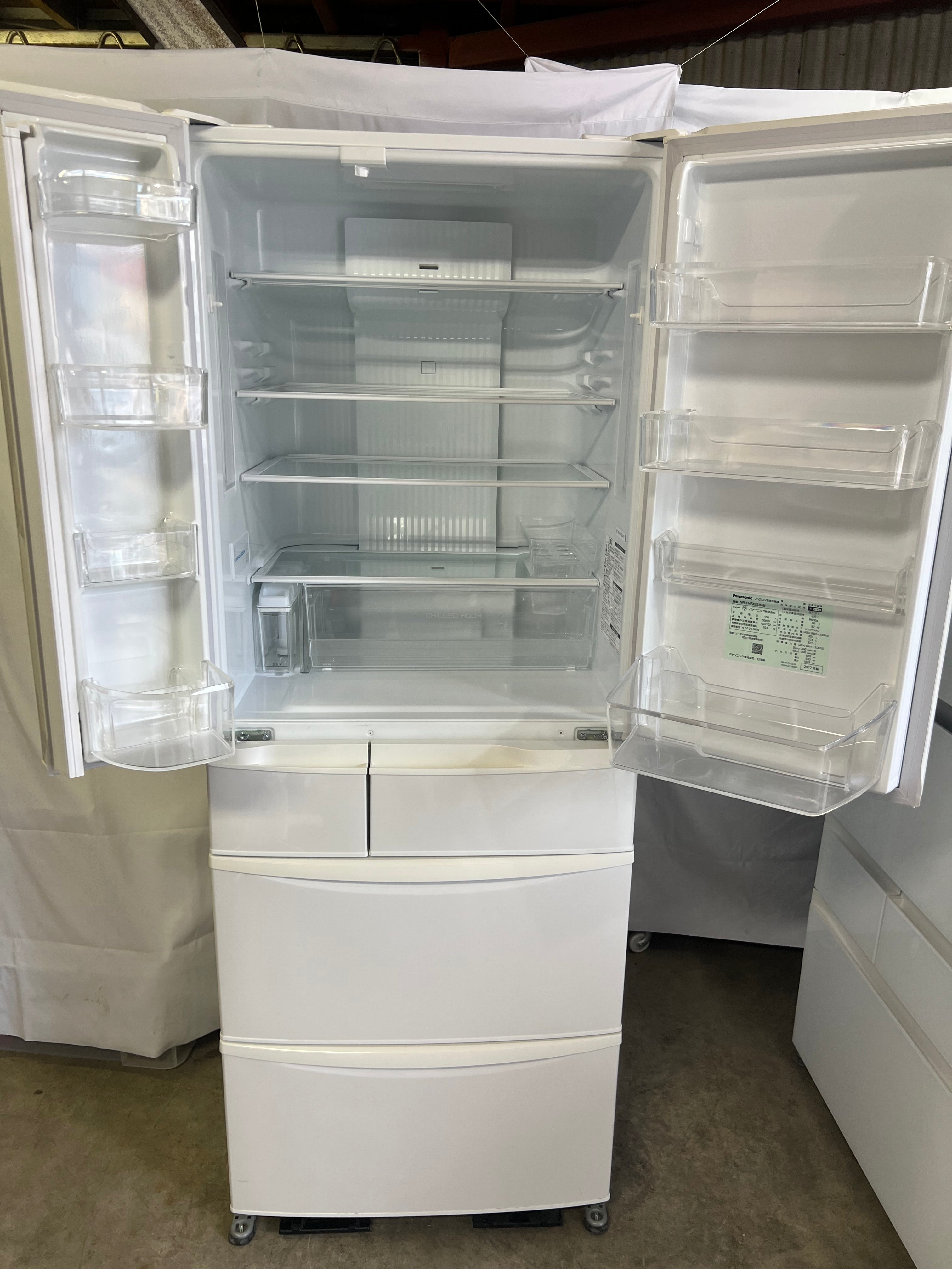 【半年保証】 Panasonic 冷蔵庫 NR-FVF453-W 2017年製451L