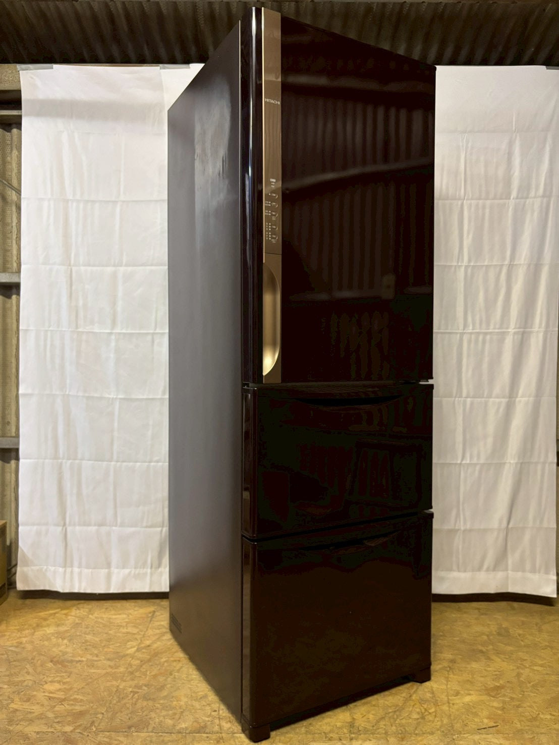 HITACHI 3ドア冷蔵庫 R-K38JV 2019年製 375L 右開き