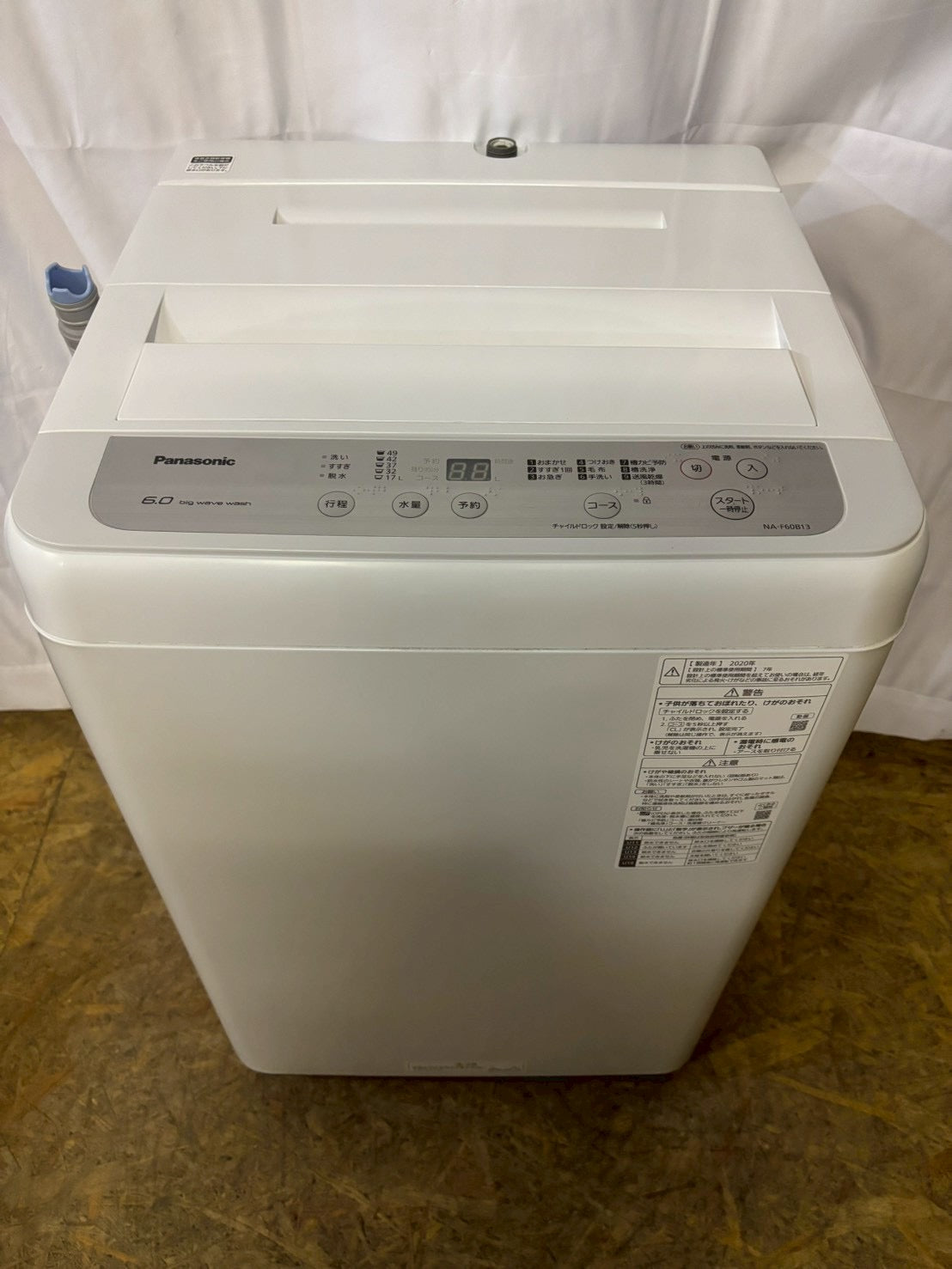 Panasonic全自動洗濯機 NA-F60B13 2020年製 洗濯6.0kg