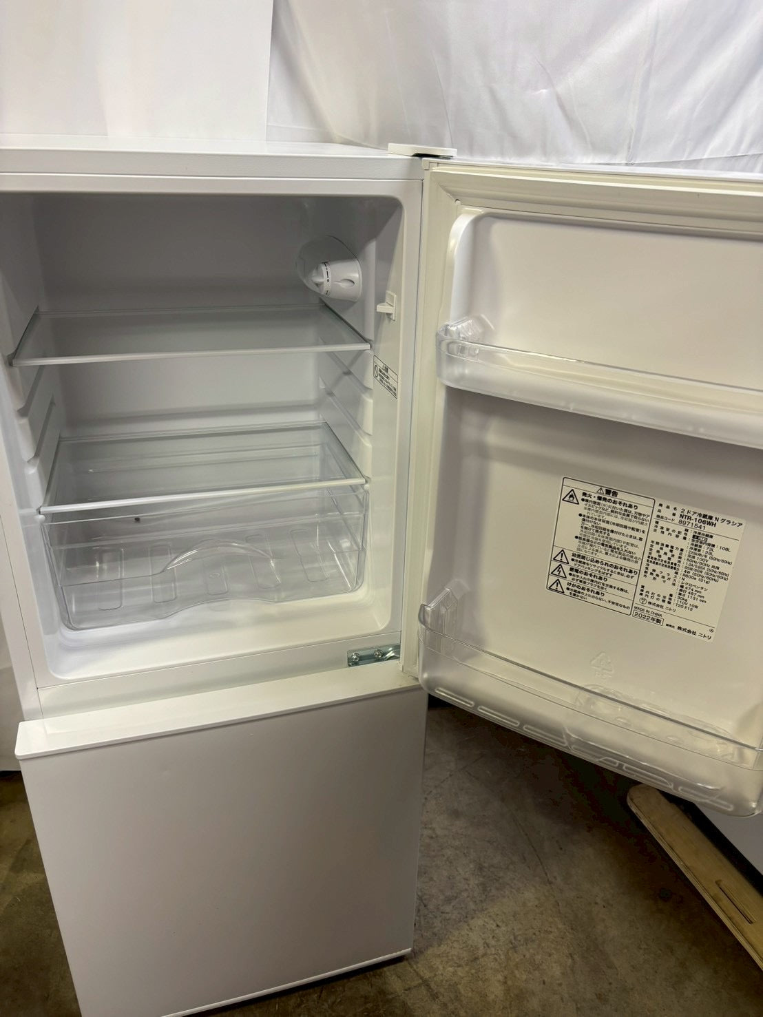 【6ヶ月保証】ニトリ 2ドア冷蔵庫 NTR-106WH 2022年製 106L 右開き