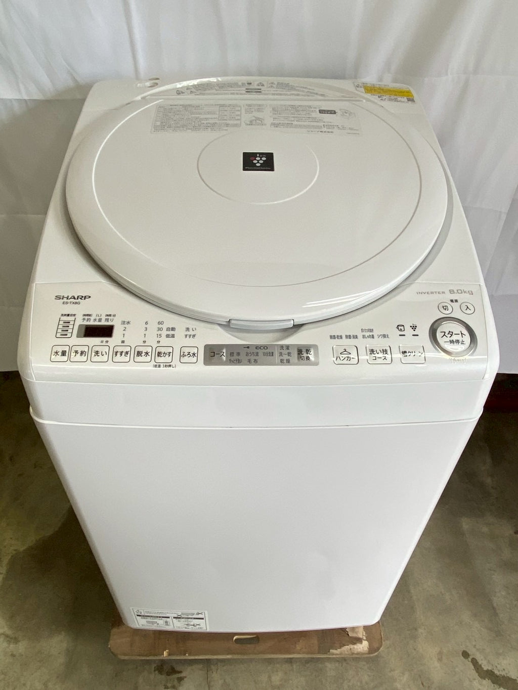 SHARP 全自動洗濯機 ES-TX8G-W 2022年製 洗濯8kg 乾燥付き